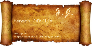 Hensch Júlia névjegykártya