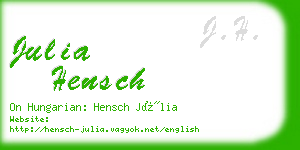 julia hensch business card